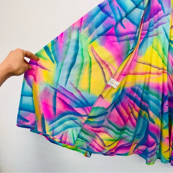 Stunning Vintage LISA FRANK VIBES 1980s Rainbow 🌈 Robe Medium - Picture 5 of 15